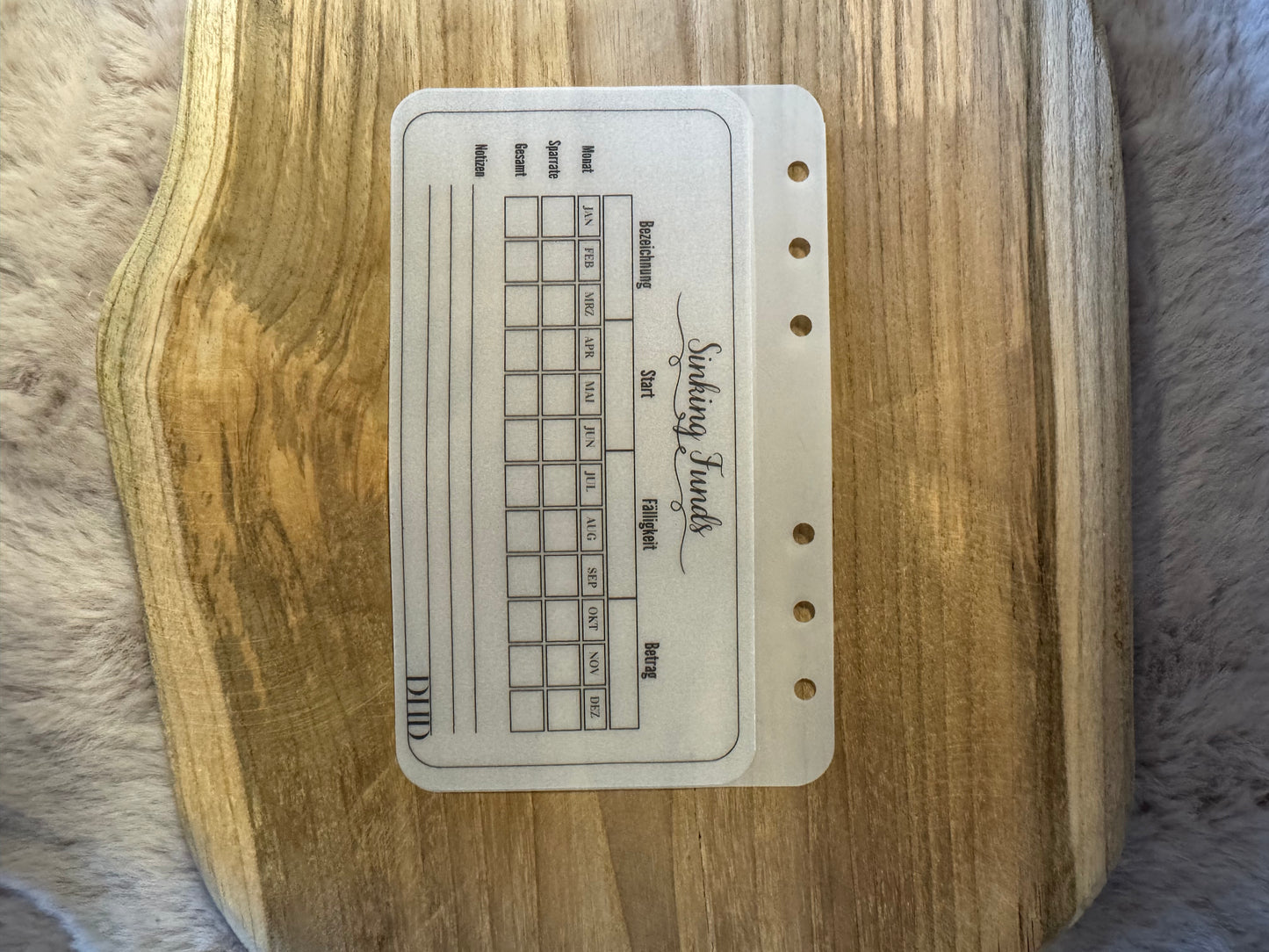 Sinking Funds Tracker Matt zum Abheften 2 Varianten